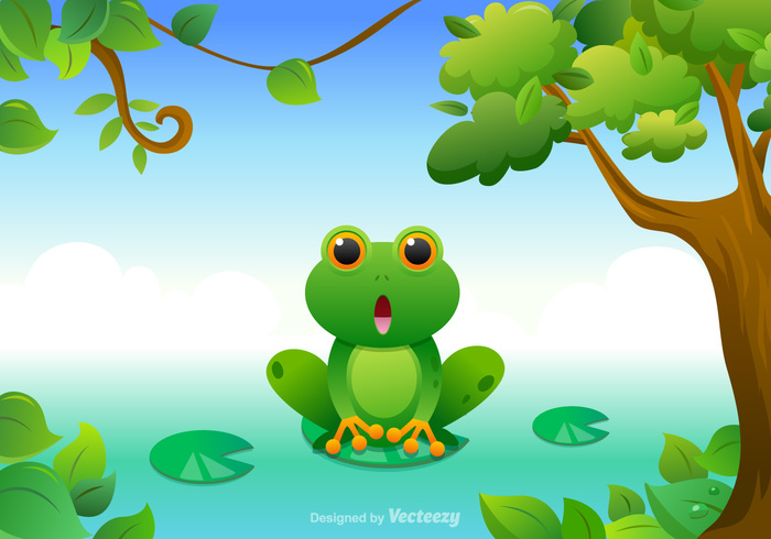 water vector tree stream small rounded pond plant picture pair Outdoor nature little limb lily leg leaf illustration green tree frog green graphics funny frog eyed eye Crawl color cartoon black art aqua animal amphibian amazonian 