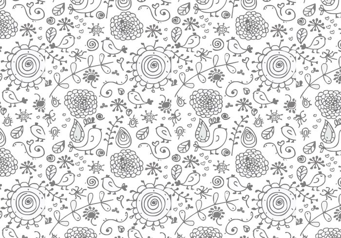 Patterns pattern flower floral background floral doodle birds bird background 