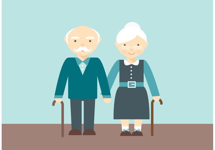 woman wife walk vector two together Smile Single senior couple senior romantic Retired people object nice Mature married love Look kind isolated illustration icon Husband Hold happy Grandparents Grandmother grandfather funny fun flat family element elderly elder design couple concept character cartoon caricature background art  