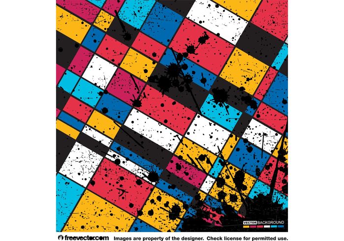 splatter splash shapes rectangle Piet mondrian paint Neo plasticism Mondrian liquid ink drip art abstract 