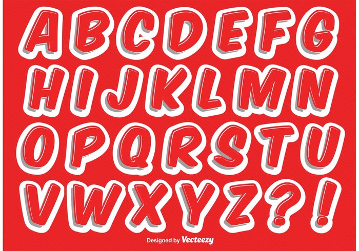 word typeset type text template symbol stylized style sign shiny shadow set retro letter isolated gradient glossy fun alphabet fun font element Design Elements decorative cute comics comic style comic alphabet color collection character Cartoon style alphabet set alphabet abcd abc 