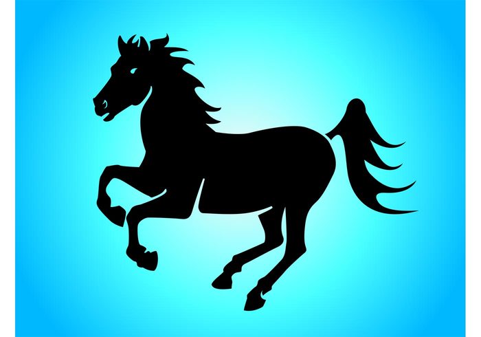 wild traditional tattoo strong smart run ride Mustang horse graphics Gallop fast element design clip art animal 