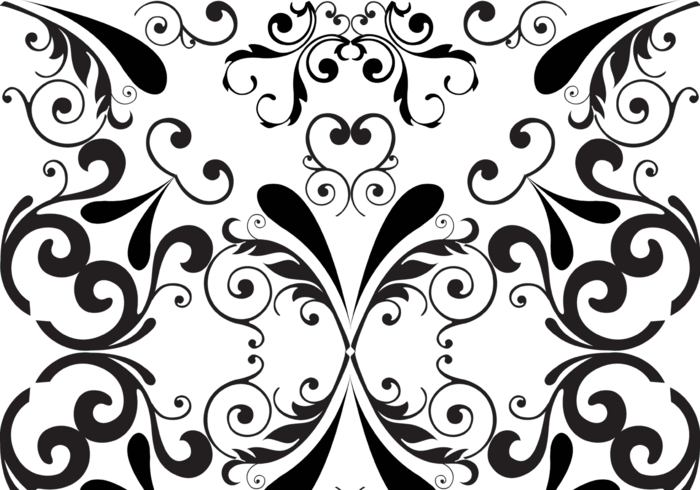 white and black seamless repeat plant pattern illustration flower floral background 
