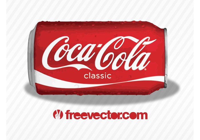 water Soft drink soda can soda metal drops drink coke coca cola can beverage 