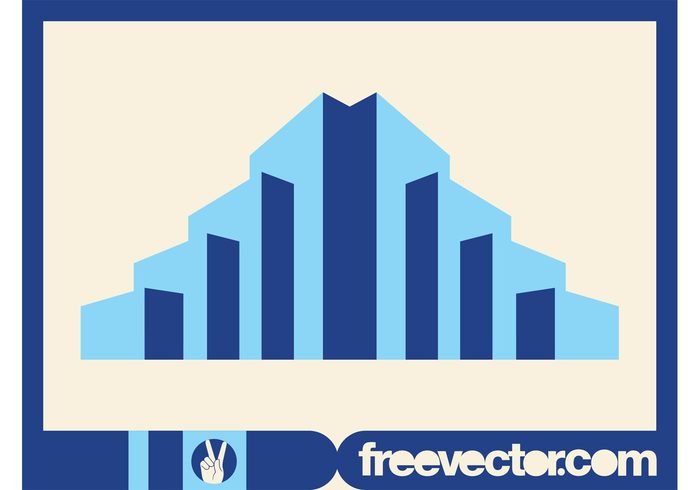 urban stylized skyscrapers real estate logo geometric shapes city buildings Big city architecture abstract 