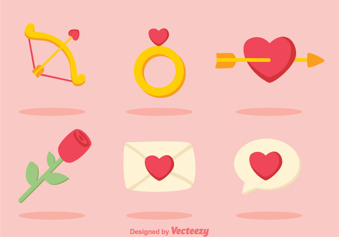 valentine sweet shape rose ring pink message love letter heart flower cupids bow cupid chat cartoon bow 