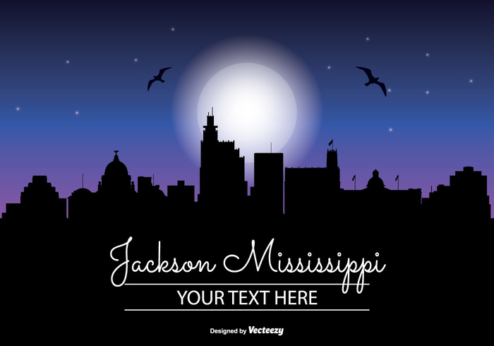 vacation united states travel tower tall stars skyscraper skyline sky silhouette scraper office night time night moon modern mississippi skyline mississippi night mississippi landmark jackson skyline jackson night Jackson illustration high front downtown Destination dark sky dark corporate cityscape city skyline city silhouette city business buildings building blue beautiful background architecture america 