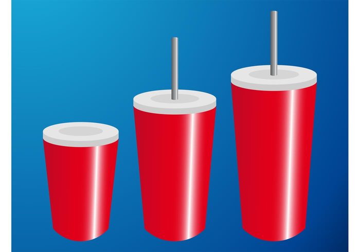 straws soda shiny plastic paper glossy fast food drinks Disposable cups beverages 