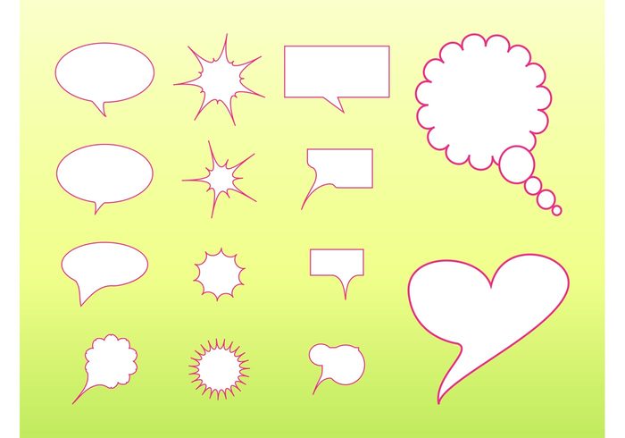 symbols stars speech bubbles speech balloons logos icons heart geometric shapes Comic Book clouds cartoon 