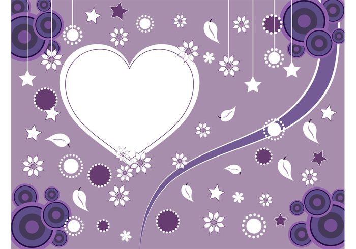 valentines day stars romantic romance plants nature love heart flowers floral decorations circles abstract 