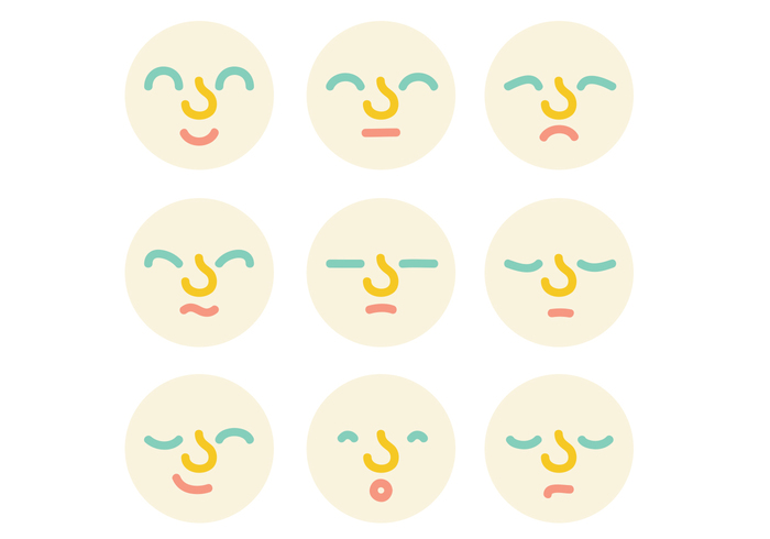 Surprised Smile scared Sadness round outlined outline linear icons linear icons icon face happy facial expressions facial faces expressions emoticons emoticon emojis emoji colorful circle 