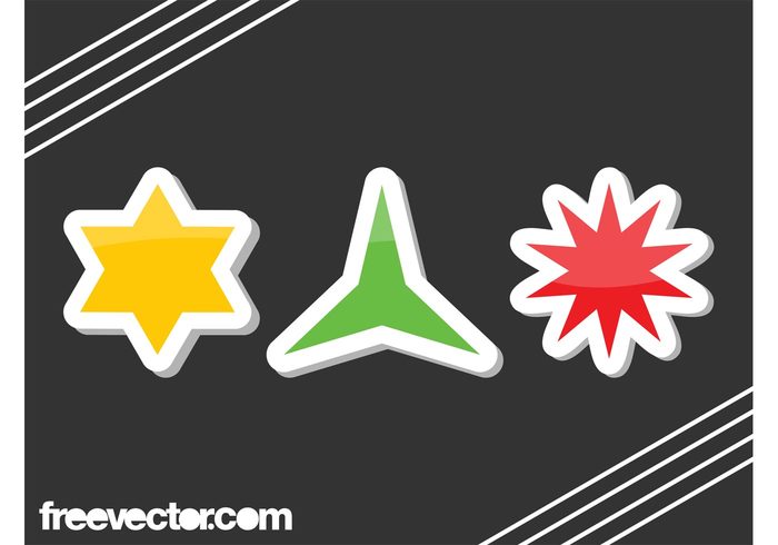 stickers sticker stars Star of david star rays outlines icons geometric shapes buttons badges abstract 