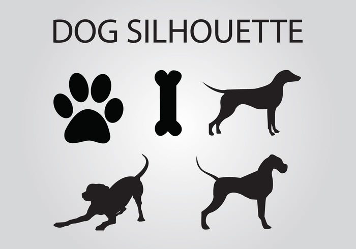 vector silhouette pet K-9 dogs dog silhouette dog Bone animal 
