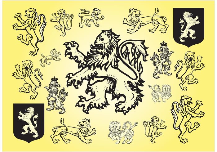 royal price old medieval logo lions Lion vector lion knight king insignia gaming game Fight emblem Brave 
