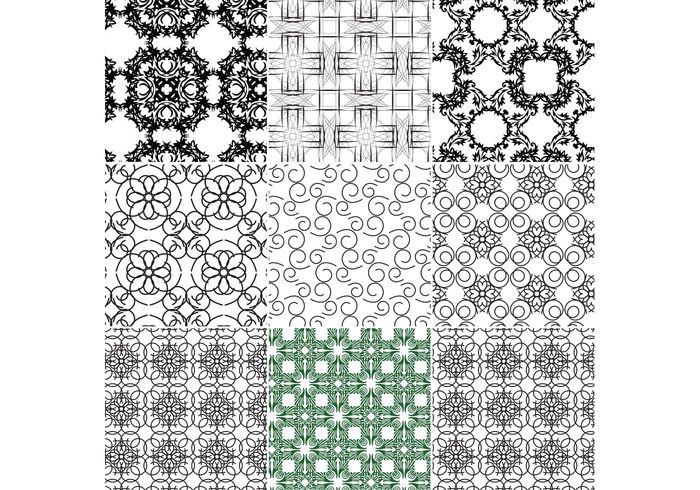 white vintage victorian scroll retro Patterns pattern vector pattern outline old line flowers floral black 