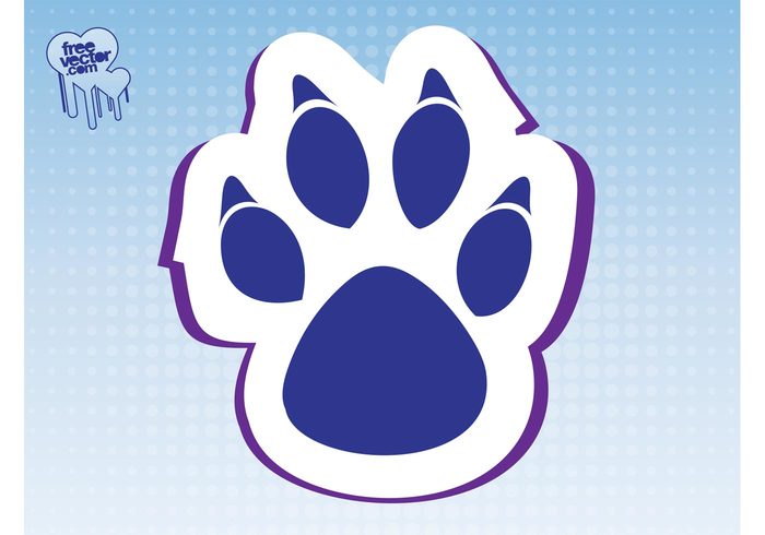 sticker pet paw print paw logo icon Domesticated animal dog comic cat cartoon banner badge animal 
