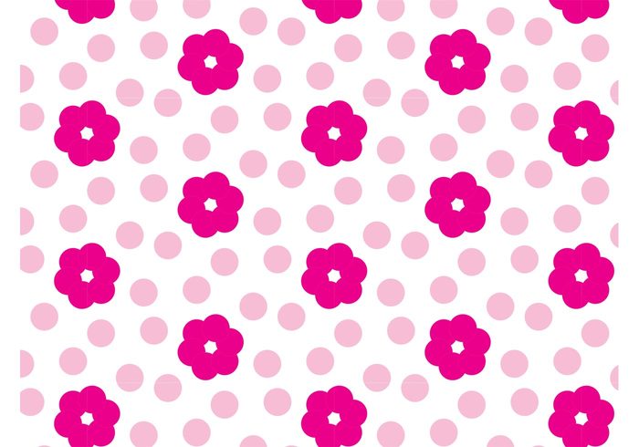 Textiles t-shirt swatch repeating print Polka pastel motif Magenta girly free backgrounds floral female fashion dots card  