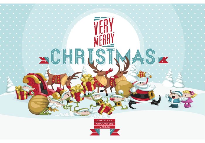 santa claus santa reindeer holiday gift box elves Elf christmas vector christmas 