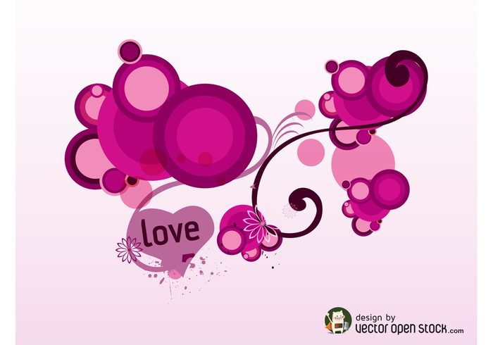 valentines day type text swirls spirals romantic romance love heart flowers dots circles 