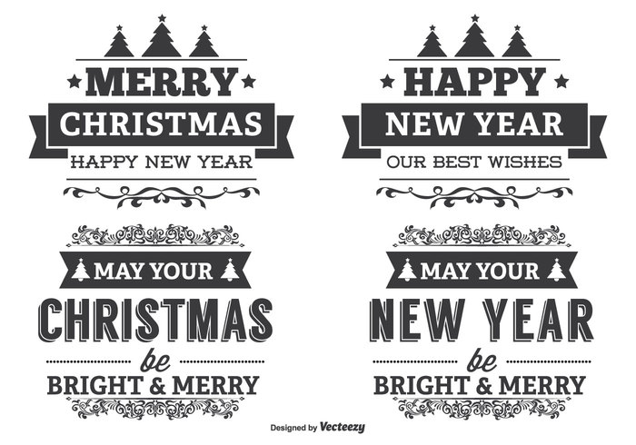 xmas wish winter typography tree text shape set season ribbon retro present postcard ornament message merry christmas merry Lettering Label design label invitation holiday happy new year happy greeting gift frame embellishments Design Elements deer decoration creative cover design congratulation classic christmas tree christmas label christmas celebration cards card border banner  