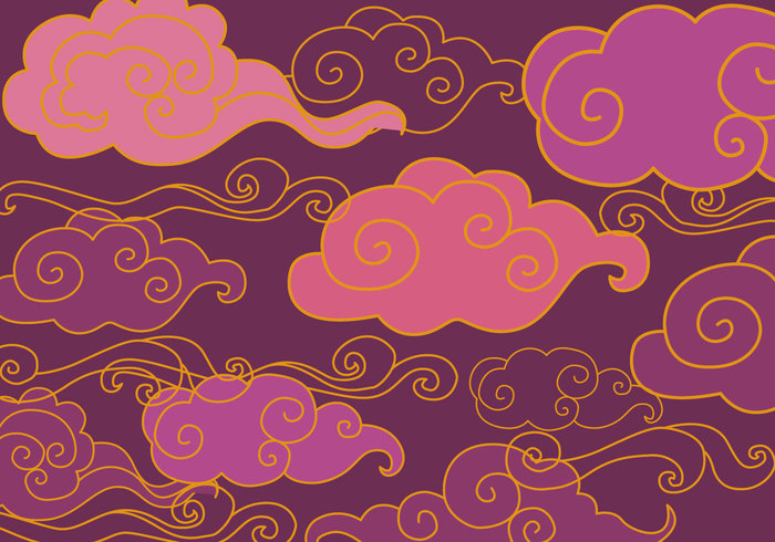 wrapping waves wallpaper violet vector tile shapes seamless repeating Plump ornament Oriental Purple Ornament oriental old horizontal historical elements curly culture clouds chinese clouds chinese Buddhist background Asian  