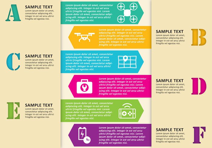 text template symbol space simple sign presentation palette modern layout label information infography infographic info drones drone concept computer colorful color bright background  