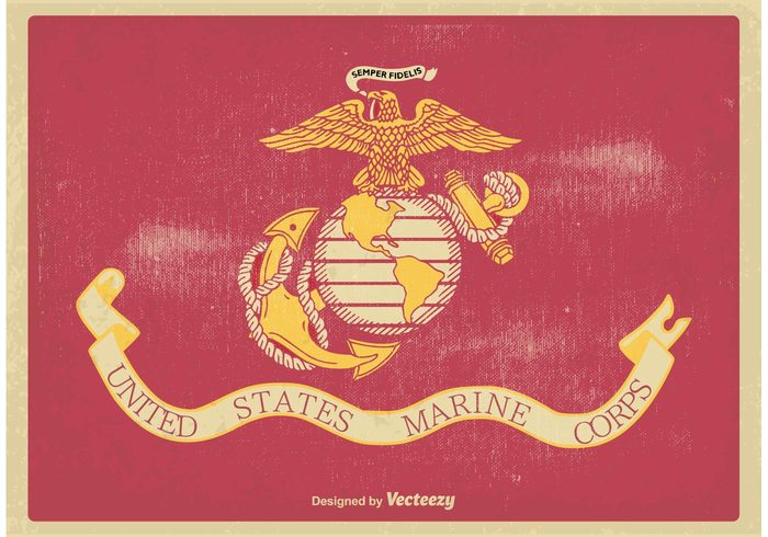 vintage us marine united states of american united states marine corps united states Unit symbol sign retro old official navy Motto military Marines marine corps flag marine corps marican illustration icon heraldic grunge graphical flag emblem design battalion banner background american  