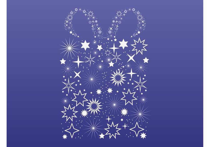 symbols sparkles ribbon icons holiday gift festive christmas box bow birthday abstract 