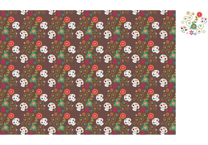 wrapper wallpaper viva mexico vector tile texture Textile template sugar skull sugar star spooky skull skeleton seamless Repetition repeating pattern ornate ornament November mexico mexican halloween mexican latin image illustration halloween graphic flower Fiesta festival fabric dia de los muertos sugar skull design decorative decoration death dead day of the dead culture colorful Bone background art abstract 
