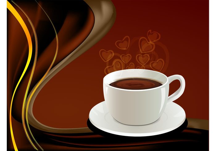 waves porcelain mug hearts drink curves cup coffee caffeine cafe beverage background  