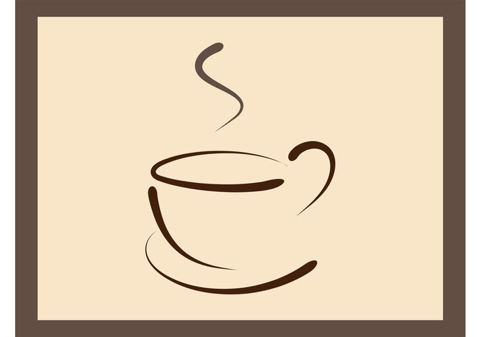 tea stylized steam mug logo lines linear icon Hot Drink cup coffee caffeine 