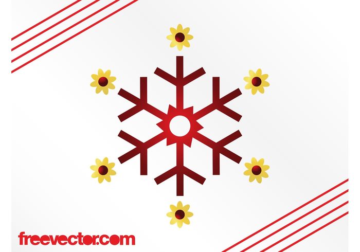 winter snowflake snow icon holiday flowers floral festive christmas celebration 