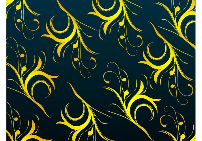 wallpaper swirls swirling Stems seamless plants pattern vector pattern nature lines leaves flowers curves background 