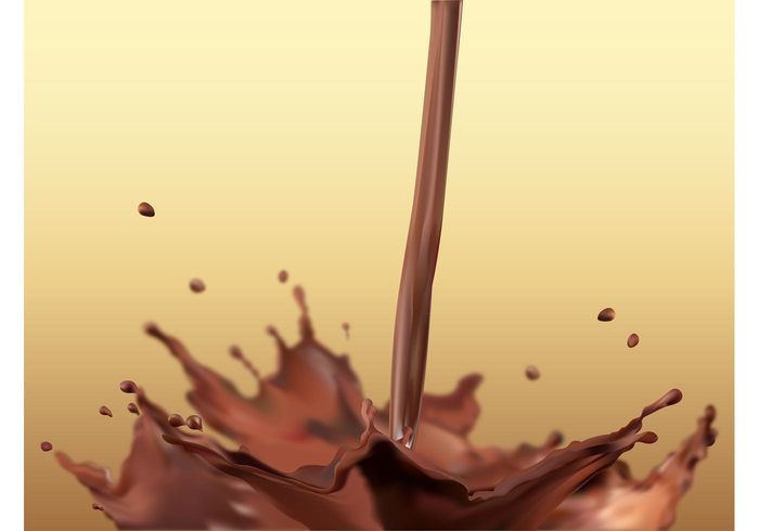 Tasty sweet splash milk liquid gradient drink design chocolate choco Cacao beverage 