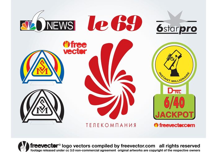 Visual id Vector inspiration Star pro Six Logo graphics Logo freebies logo design Le 69 Instant millionaire business cards 69 6 star 6 news 6 