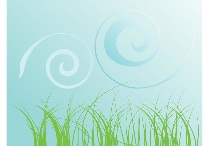 wallpaper template swirls Stems spring spirals plants nature lines landscape grass field decorative decorations background backdrop abstract 