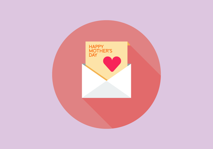 pink mother day mother mom mama love holiday heart flat design flat envelope cute card 