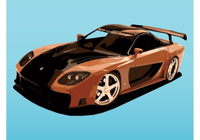 Veilside vehicle Tuning sports car speed race Mazda vector Japanese japan fast drive Custom car automobile 
