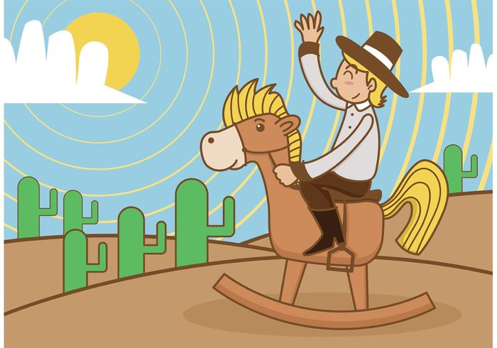 wooden rocking horse Rocking Riders ride play kid horse happy hand drawn fun cute cowboy childhood child cartoon boy 