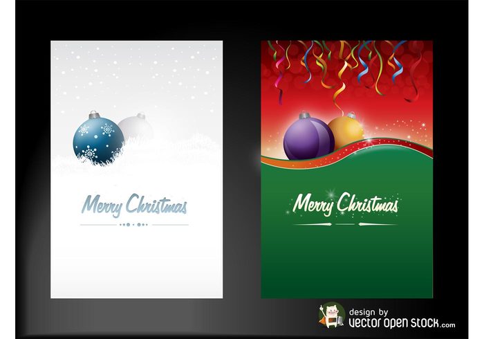 templates streamers snow posters ornaments holiday greetings greeting cards flyers festive christmas celebration balls 
