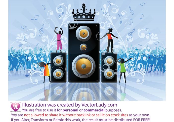 sound silhouettes poster nightlife Music speakers invitation fun flyer entertainment discotheque disco dancing dancers club bar 