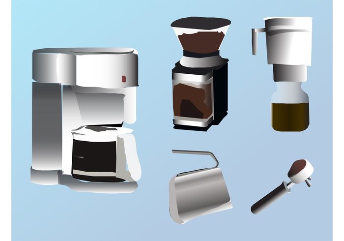 stylized spoon maker machine handle grinder espresso drink cafe brewing brew breakfast break beverage barista appliances 