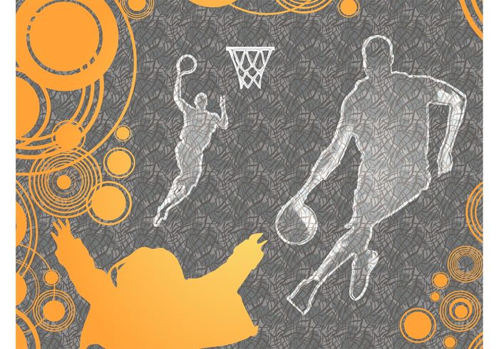 wallpaper sport silhouettes player men Match man game circles basketball basket ball background 
