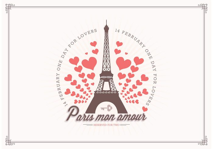 wallpaper vector valentines valentine typography tower silhouette romance poster postcard Paris love label invitation illustration heart france eiffel tower isolated Eiffel design day card background 