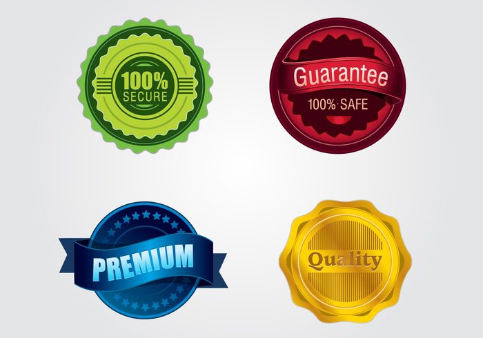 seal satisfaction red premium high detail gree gold emblem blue 100% 
