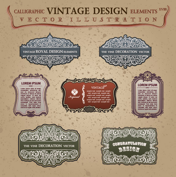 vintage Classic Borders vector 03