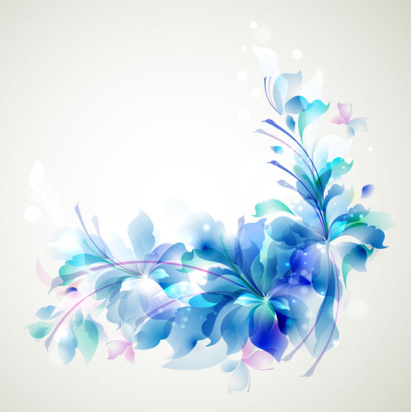 Blue color Lily Flower background Vector 03