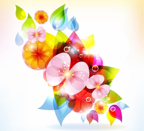 Halation color Floral free Vector Graphic