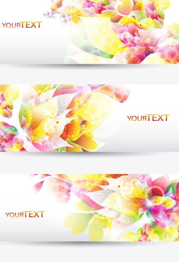 Colorful Halation banner vector 01