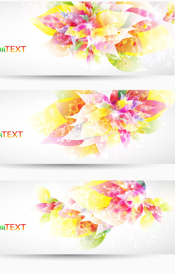 Colorful Halation banner vector 02